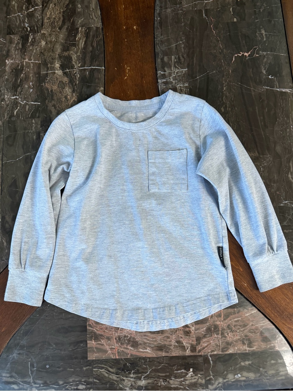 Little Bipsy Light Blue Long-Sleeve Pocket Tee